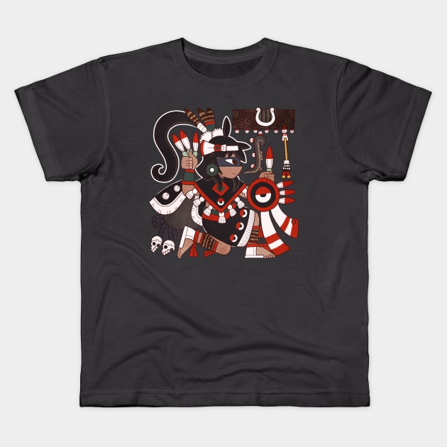 Aztec ninja thief, Citlalmina Kids T-Shirt by Itzcacalotl